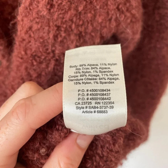 Aritzia Wilfred Karlis Oversized Alpaca Cardigan Sweater Red Brown Size XS - Picture 12 of 12